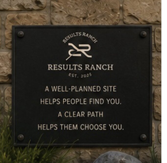 Plaque: a well-planned site helps people find you, a clear path helps them choose you